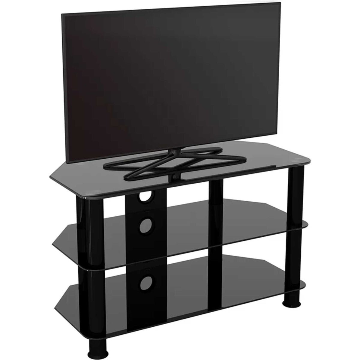 AVF SDC800CMBB 80cm Glass Corner TV Stand - Black