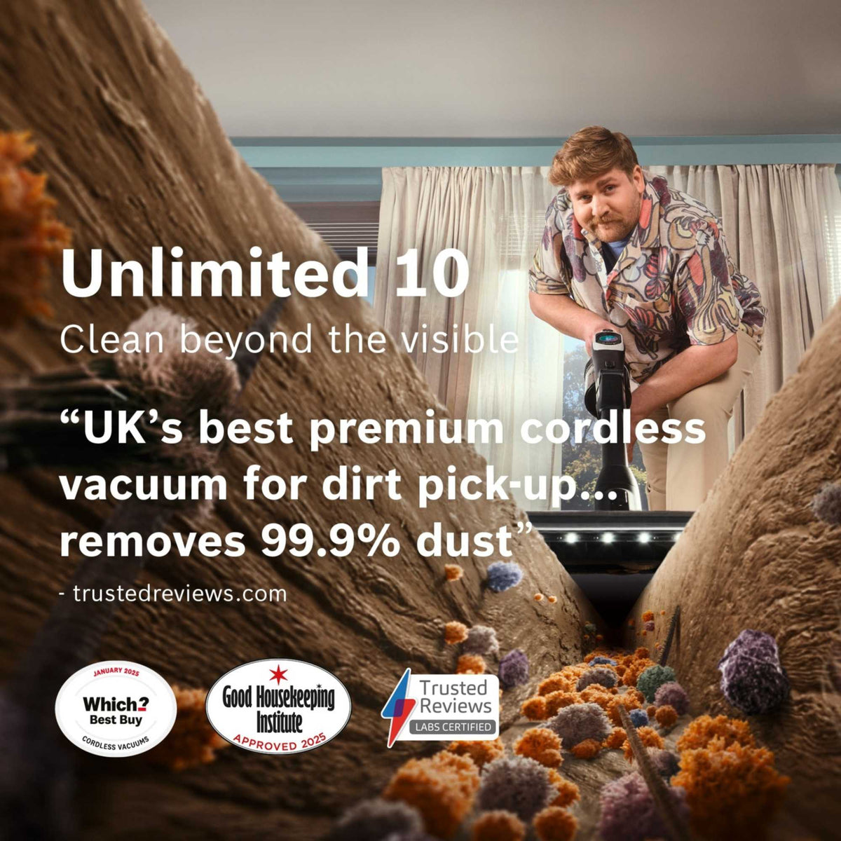 Bosch Unlimited 10 Cordless Vacuum Cleaner - BBS1041GGB