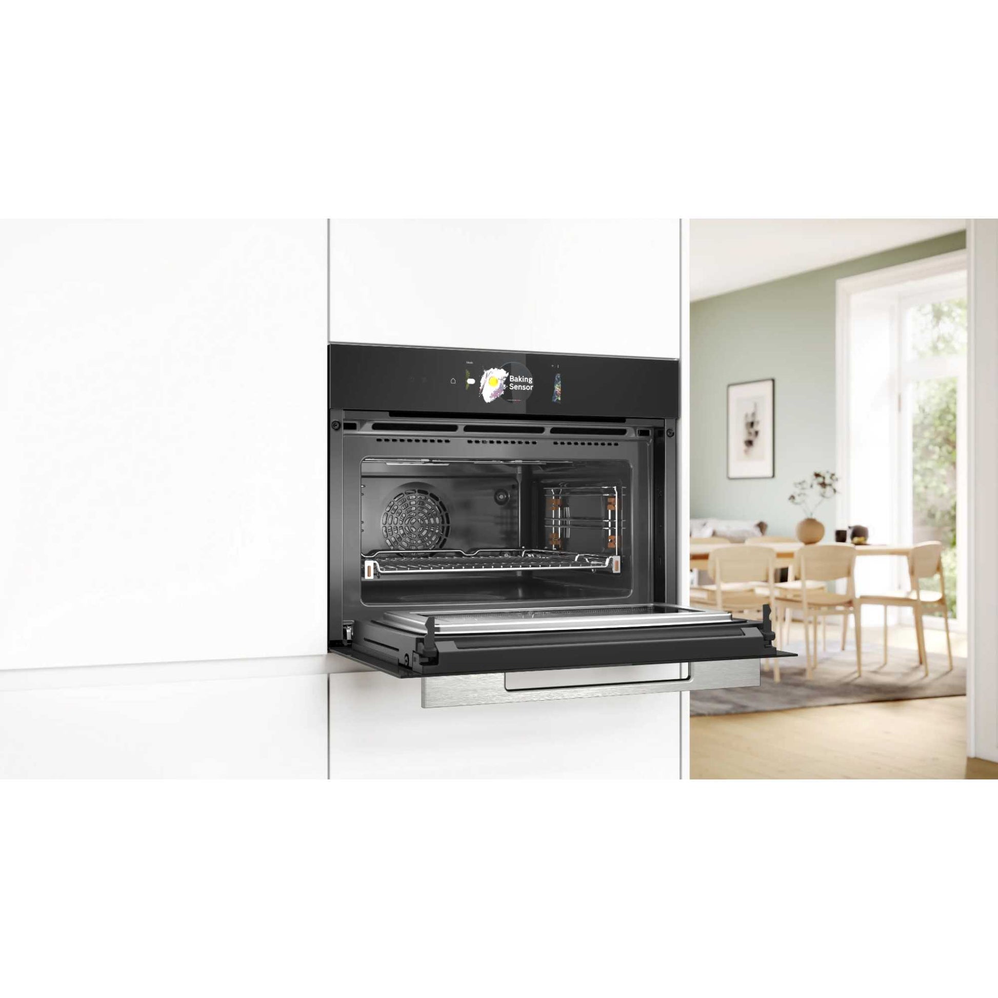 Bosch Series 8 CMG778NB1 Built-In Compact Oven with Microwave Function - Black