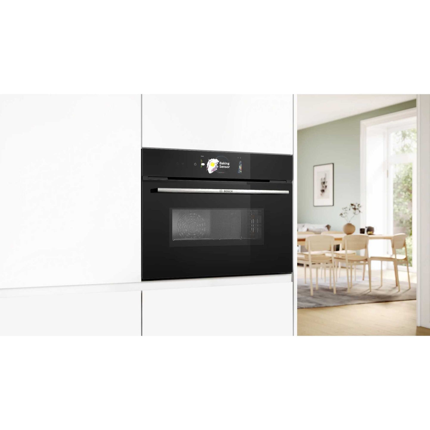Bosch Series 8 CMG778NB1 Built-In Compact Oven with Microwave Function - Black