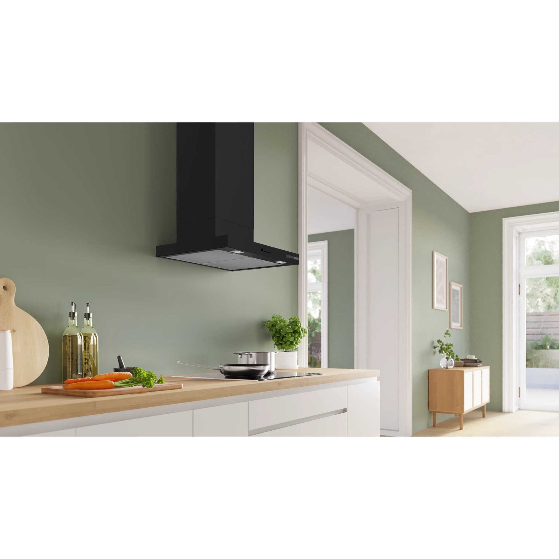 Bosch DWB65CC60B Series 4 60cm Wall-Mounted Cooker Hood - Matt Black