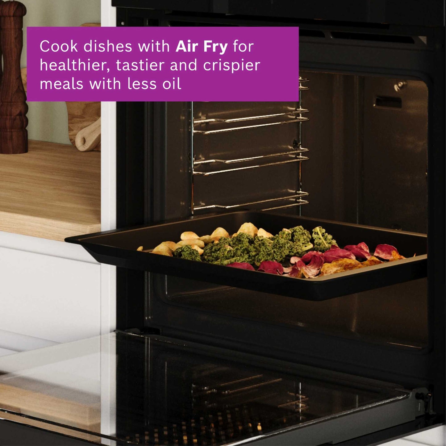 Bosch Series 8 HBG7764B1B Built-In Smart Single Oven with Air Fry Function - Black
