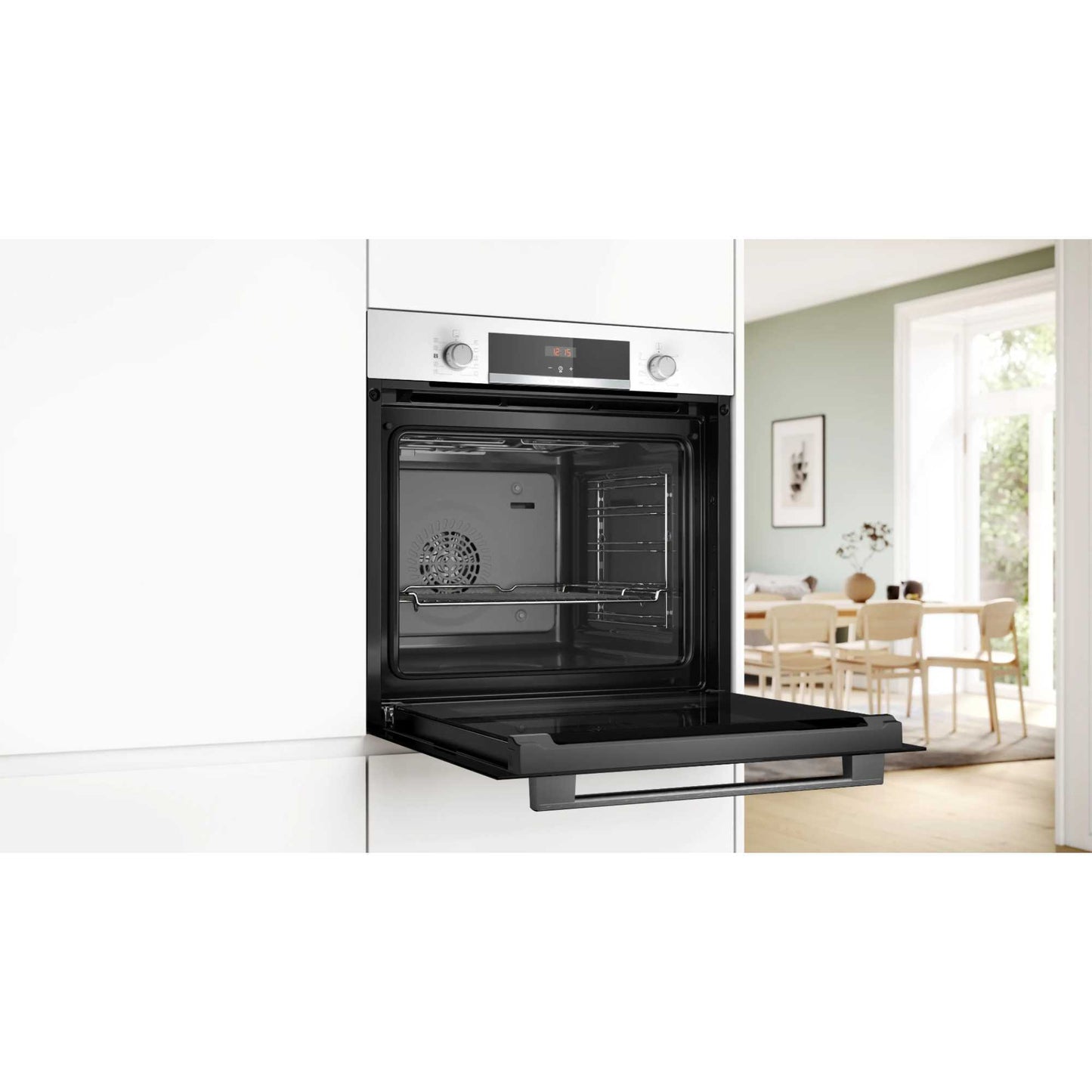 Bosch Series 4 HQA534BW3B Built-In Single Oven with Steam Function - White