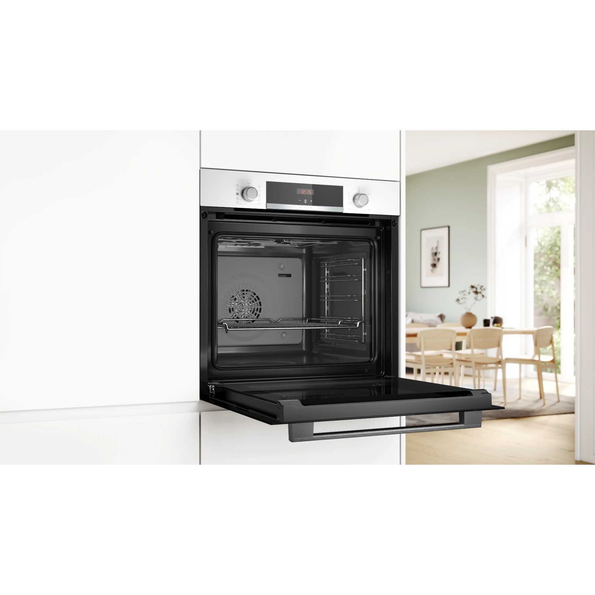Bosch Series 4 HQA534BW3B Built-In Single Oven with Steam Function - White