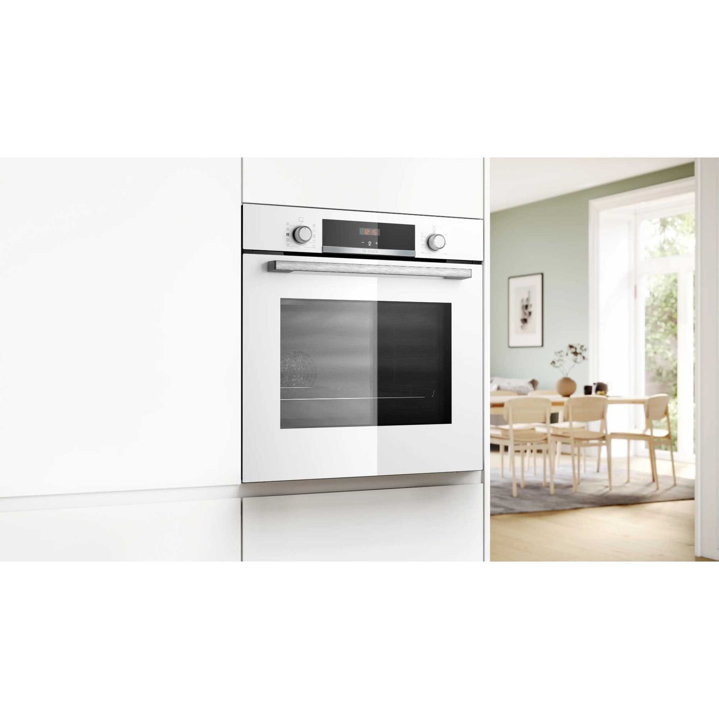 Bosch Series 4 HQA534BW3B Built-In Single Oven with Steam Function - White