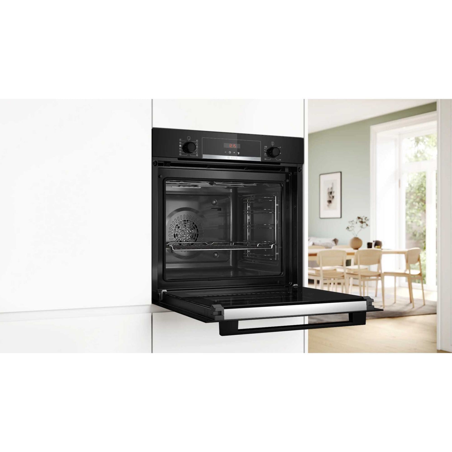 Bosch Series 4 HQA574BB3B Built-In Single Oven with Steam Function - Black