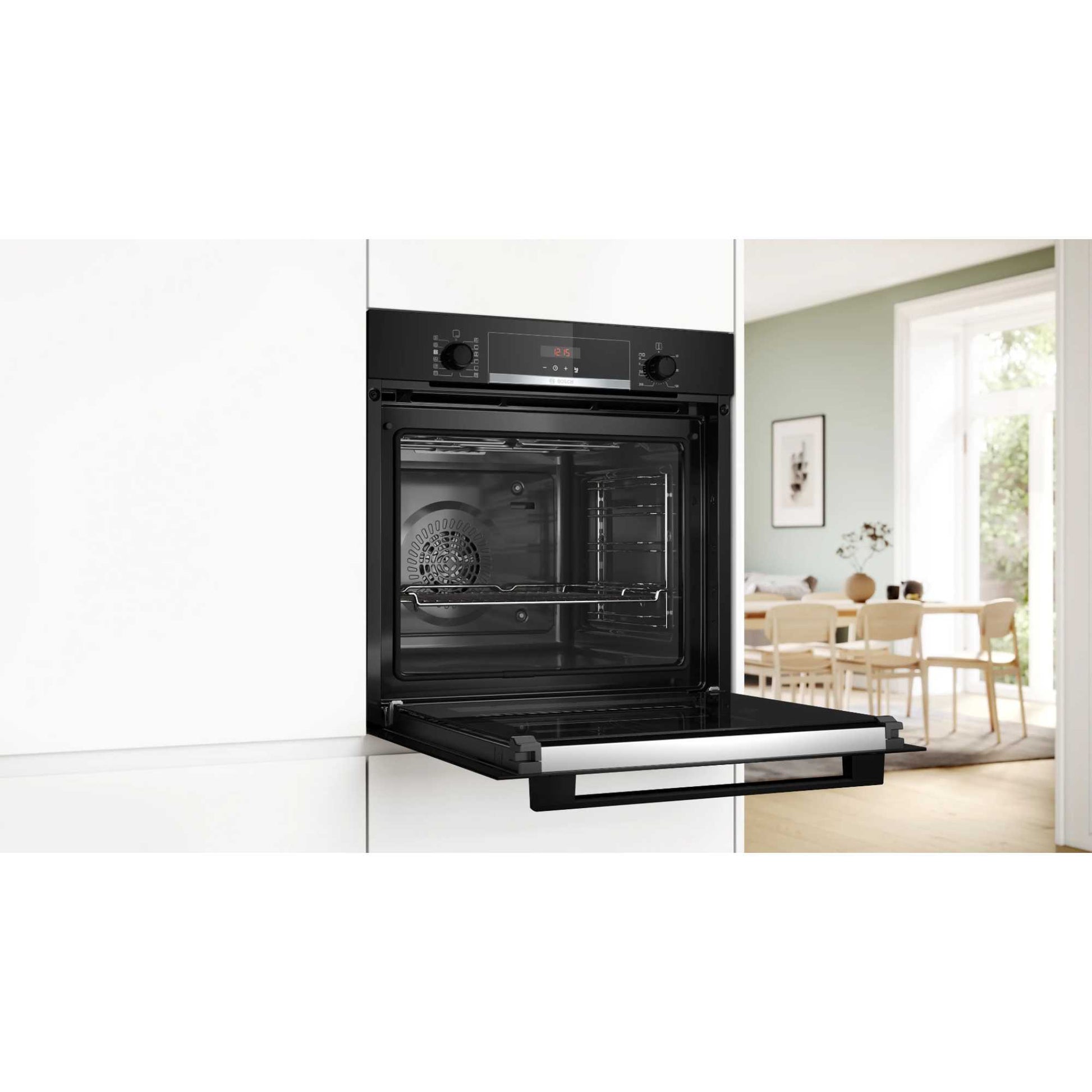 Bosch Series 4 HQA574BB3B Built-In Single Oven with Steam Function - Black