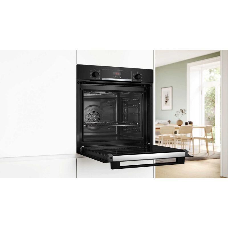 Bosch Series 4 HQA574BB3B Built-In Single Oven with Steam Function - Black