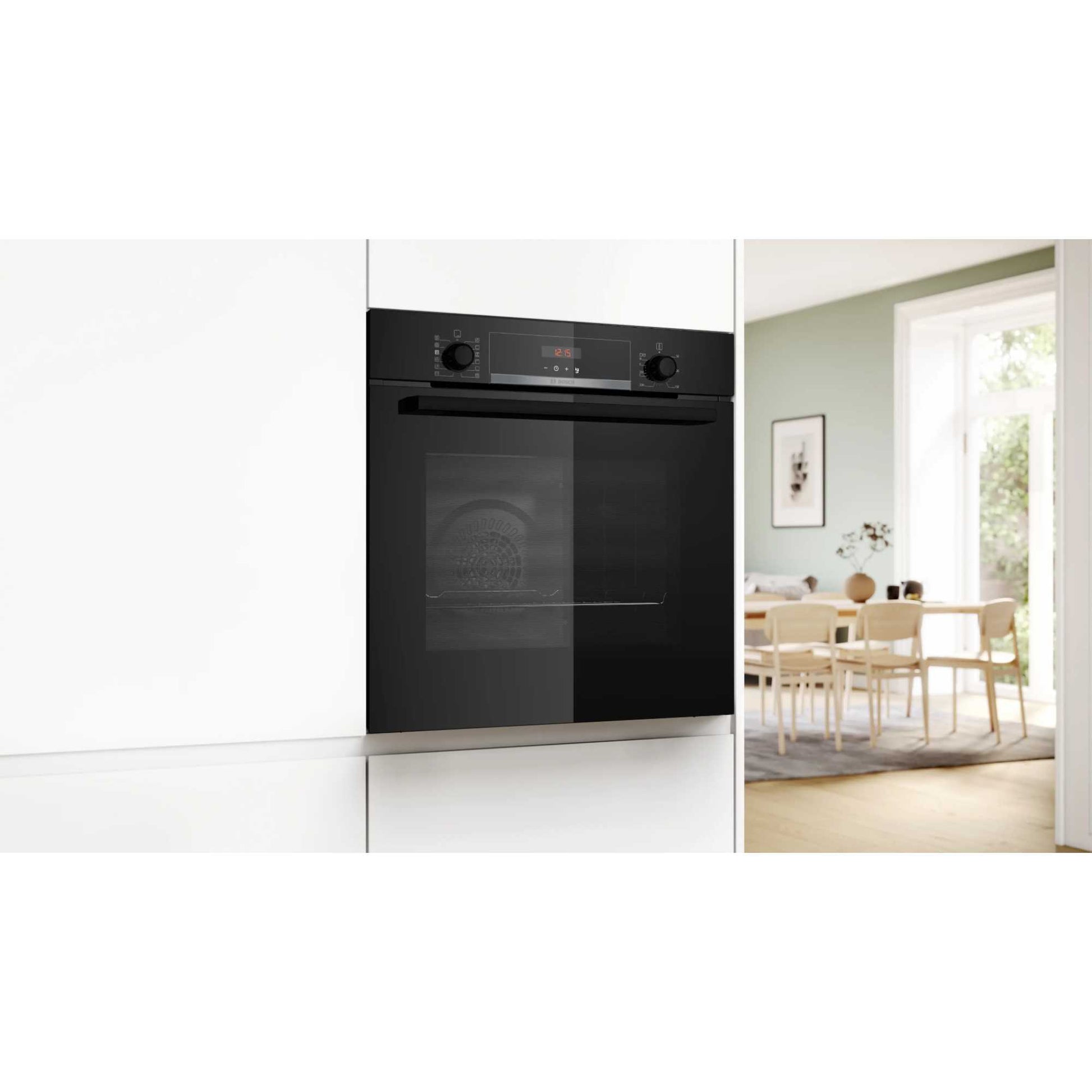 Bosch Series 4 HQA574BB3B Built-In Single Oven with Steam Function - Black