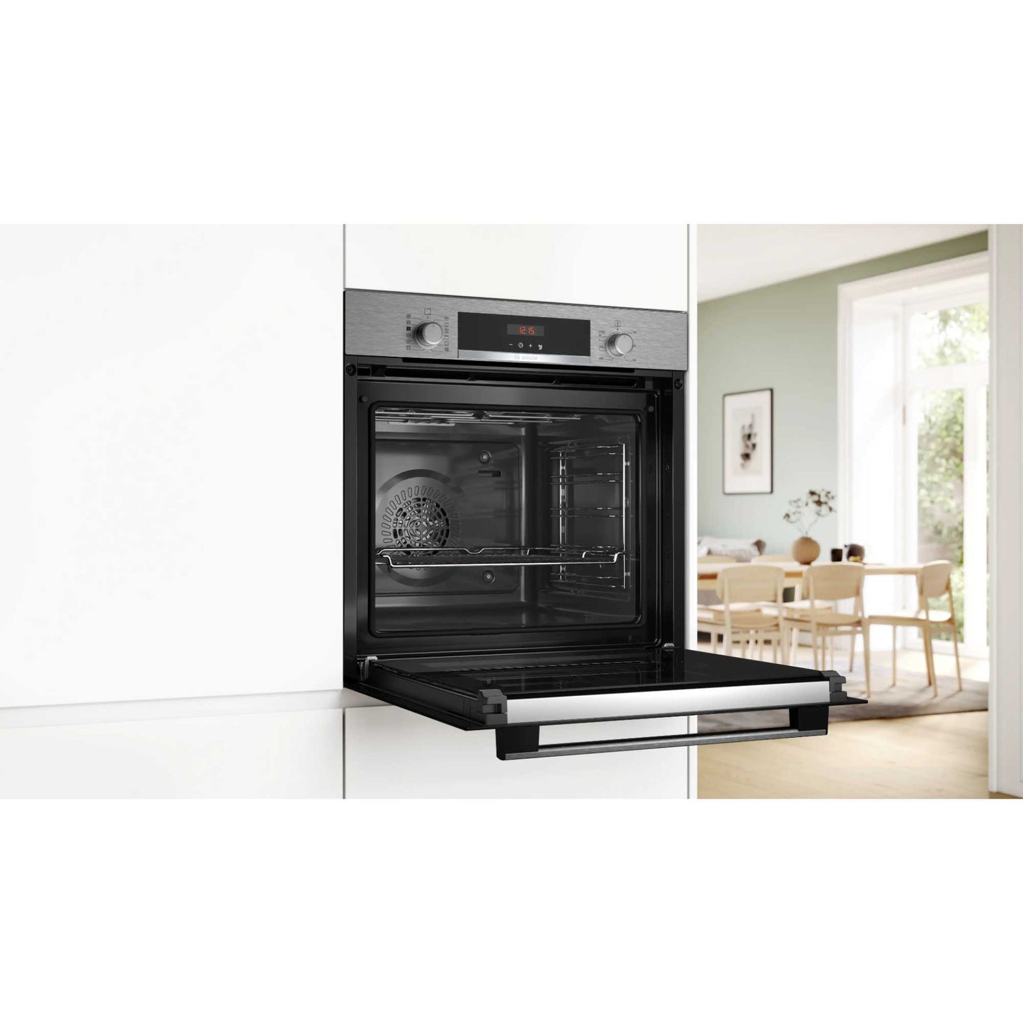 Bosch Series 4 HQA574BS3B Built-in Single Oven with Steam Function - Stainless Steel