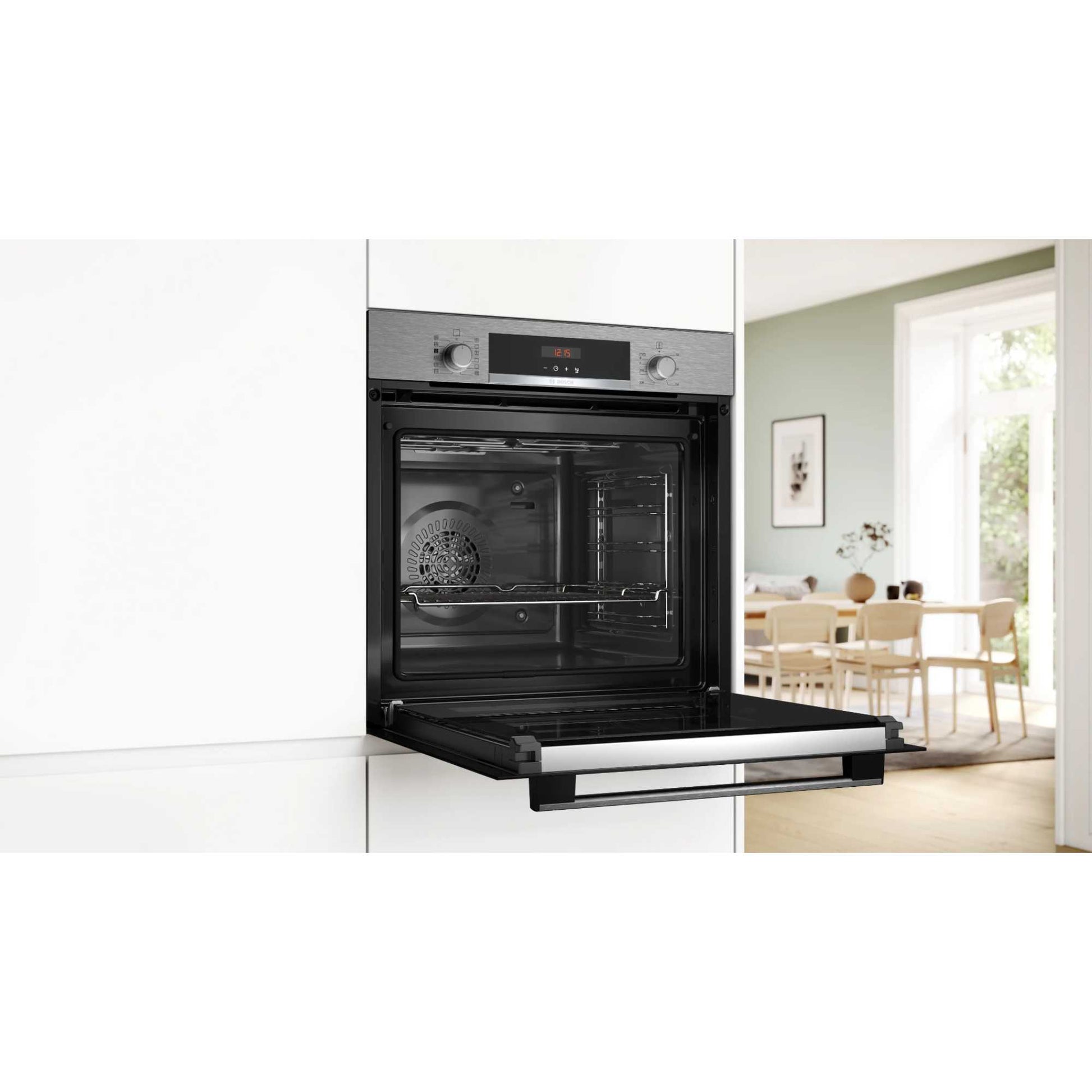 Bosch Series 4 HQA574BS3B Built-in Single Oven with Steam Function - Stainless Steel