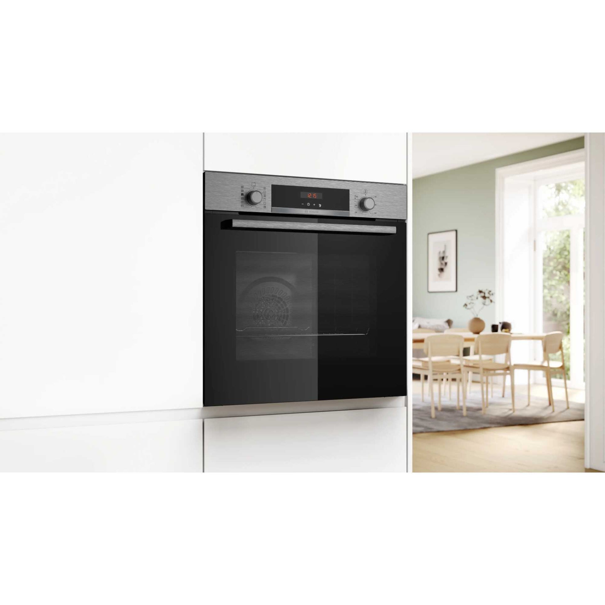 Bosch Series 4 HQA574BS3B Built-in Single Oven with Steam Function - Stainless Steel
