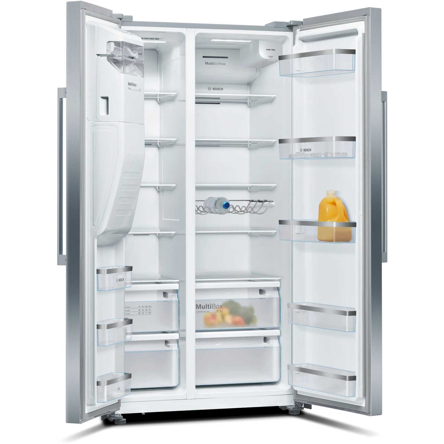 Bosch Series 6 American Style Fridge Freezer 80/20 Total No Frost - Brushed Steel - KAD93AIERG