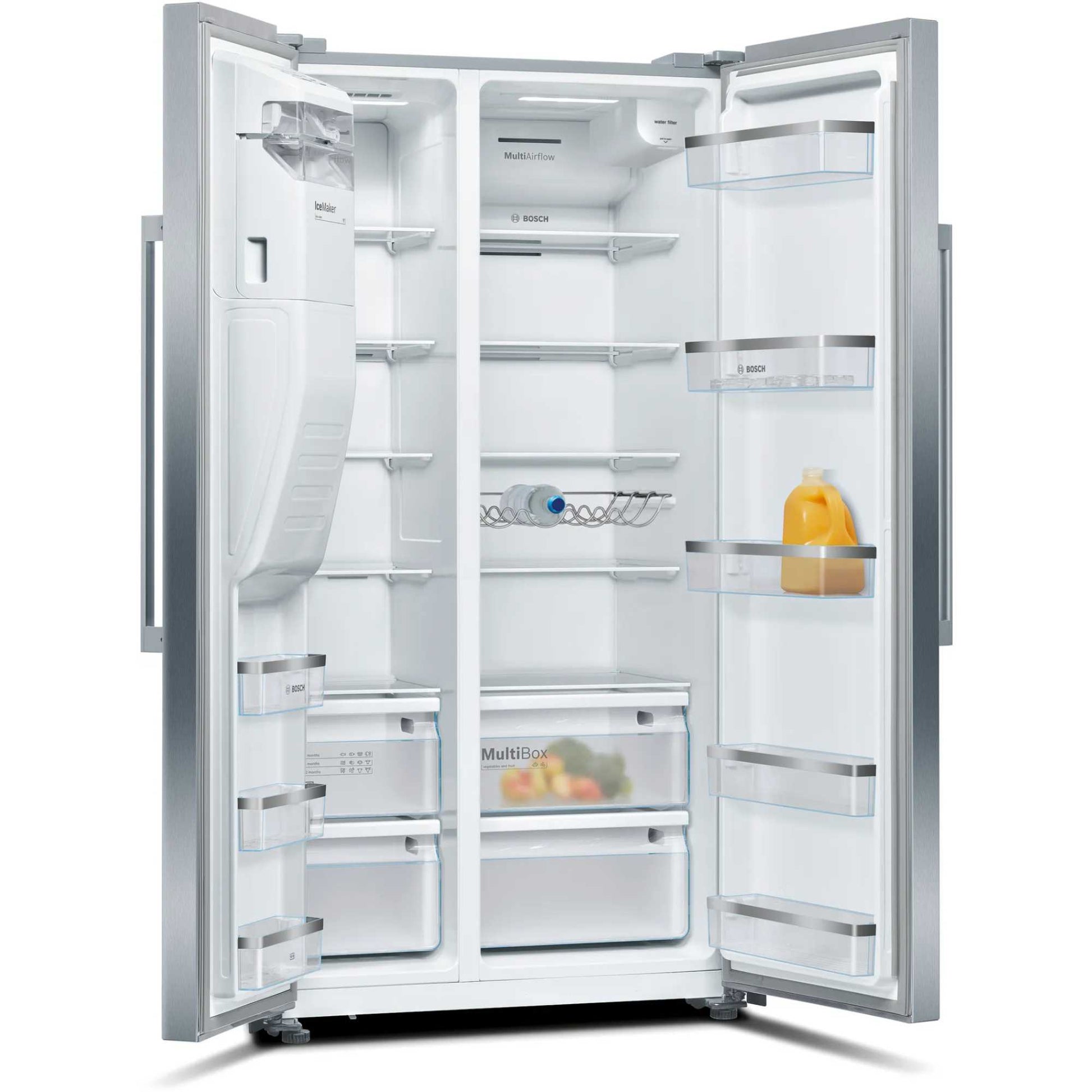 Bosch Series 6 American Style Fridge Freezer 80/20 Total No Frost - Brushed Steel - KAD93AIERG