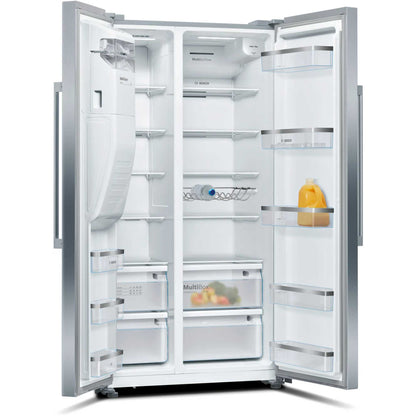 Bosch Series 6 American Style Fridge Freezer 80/20 Total No Frost - Brushed Steel - KAD93AIERG
