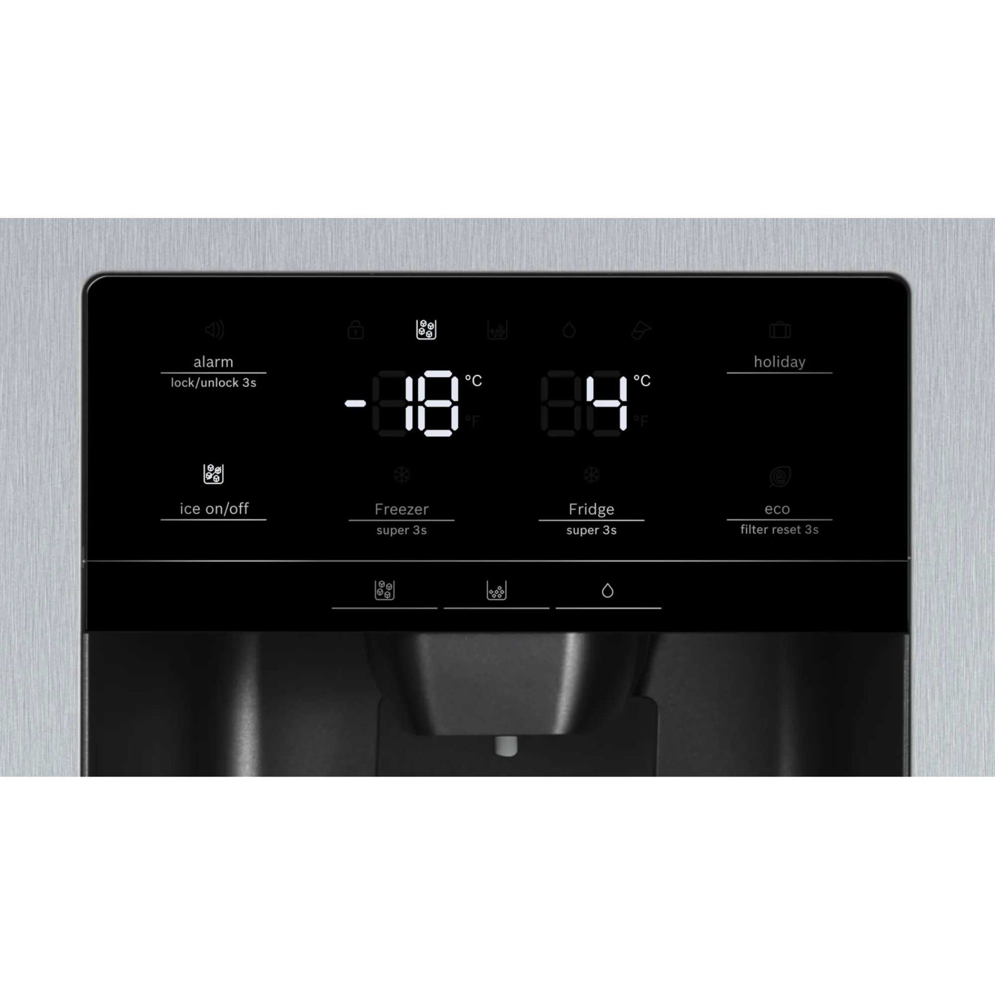 Bosch Series 6 American Style Fridge Freezer 80/20 Total No Frost - Brushed Steel - KAD93AIERG