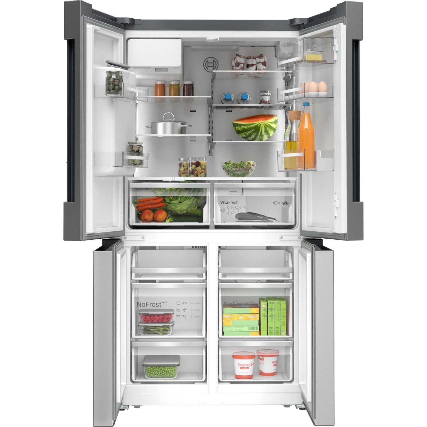 Bosch Series 6 American Style Fridge Freezer 50/50 Total No Frost - Brushed Steel - KFD96APEA