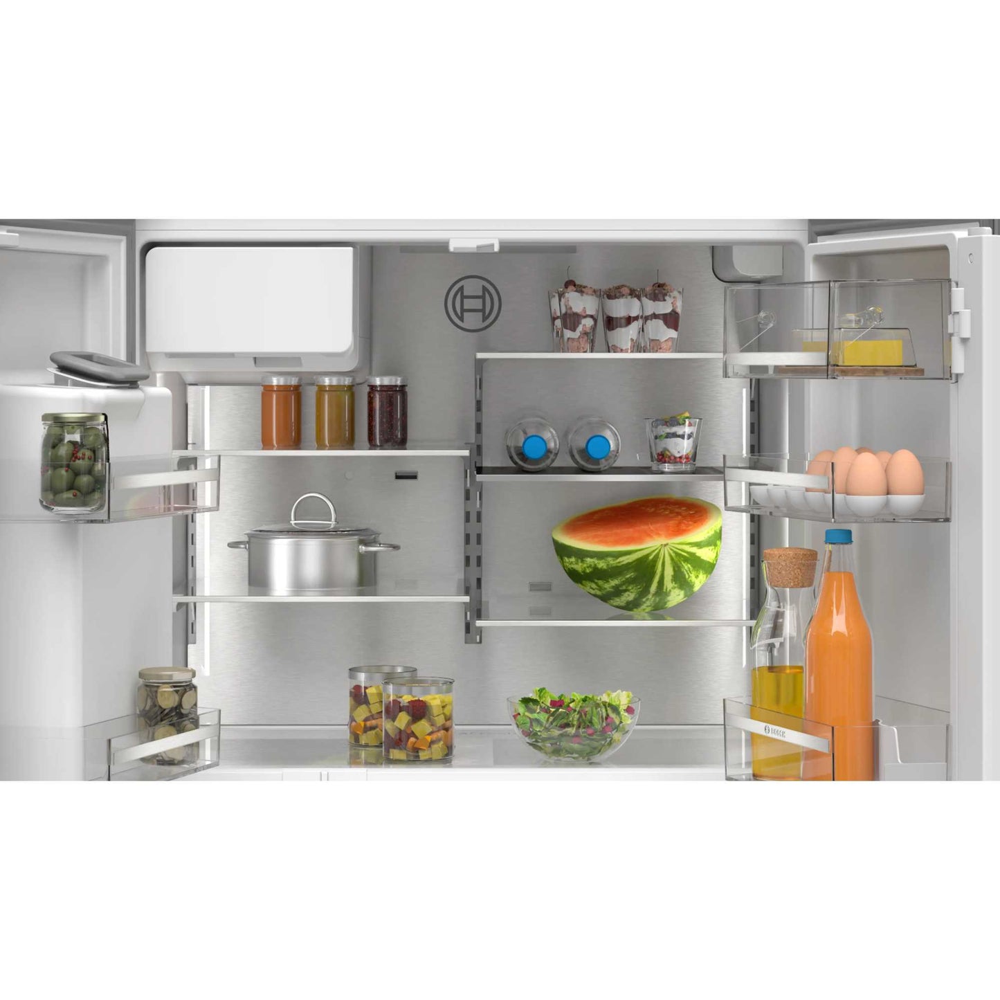 Bosch Series 6 American Style Fridge Freezer 50/50 Total No Frost - Brushed Steel - KFD96APEA