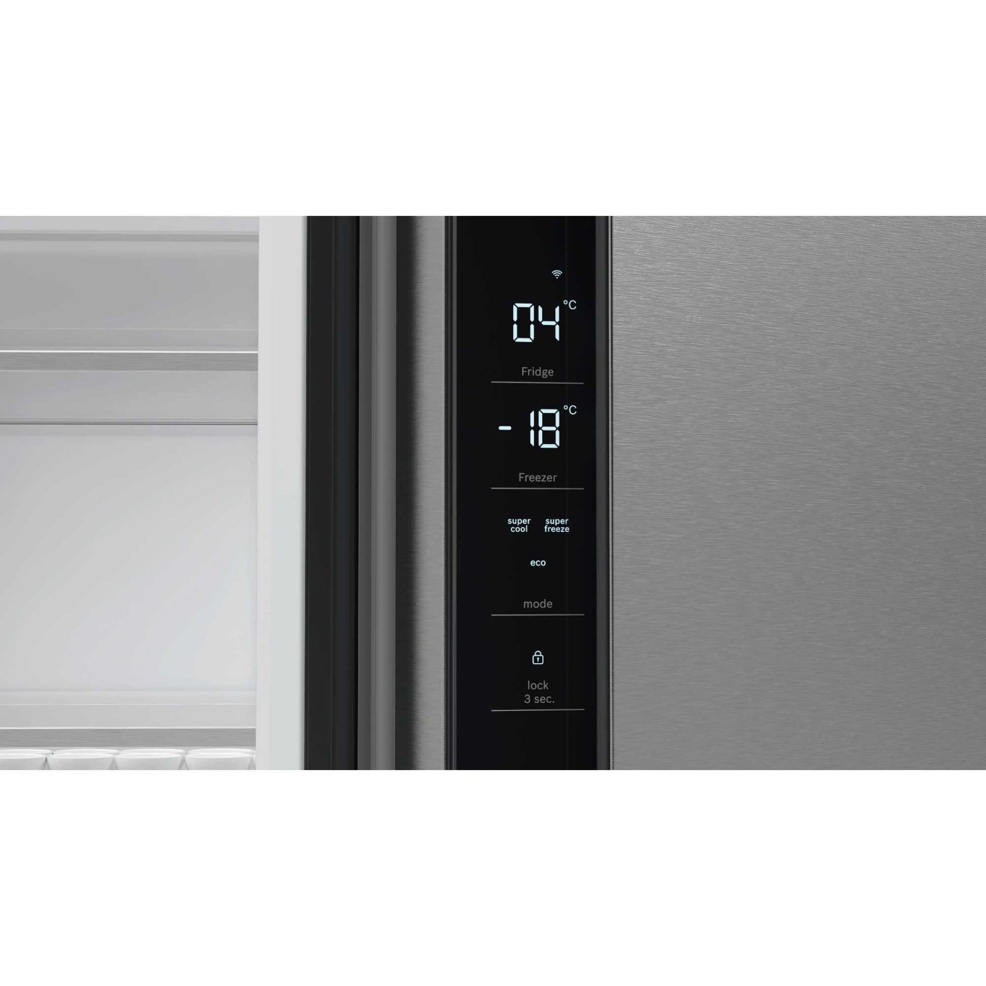 Bosch Series 4 American Style Fridge Freezer 70/30 Total No Frost - Brushed Steel - KFN96APEAG