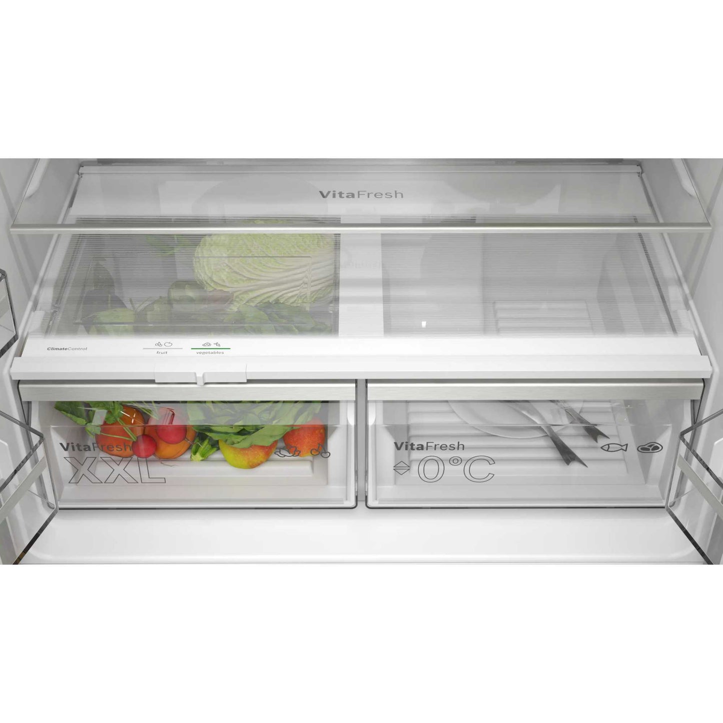 Bosch Series 4 American Style Fridge Freezer 70/30 Total No Frost - Brushed Steel - KFN96APEAG