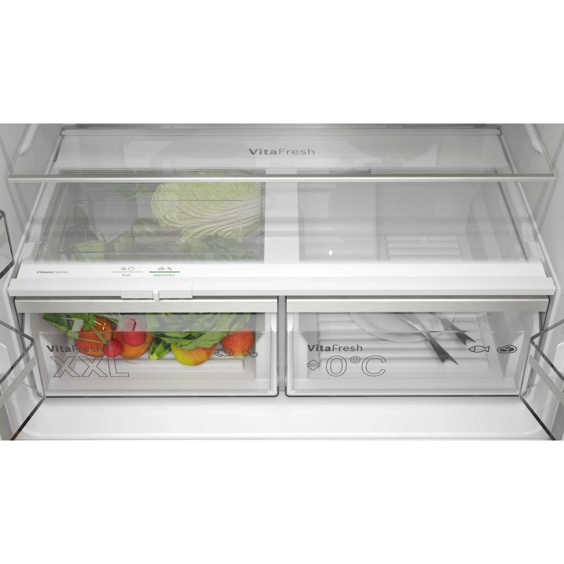 Bosch Series 4 American Style Fridge Freezer 70/30 Total No Frost - Brushed Steel - KFN96APEAG