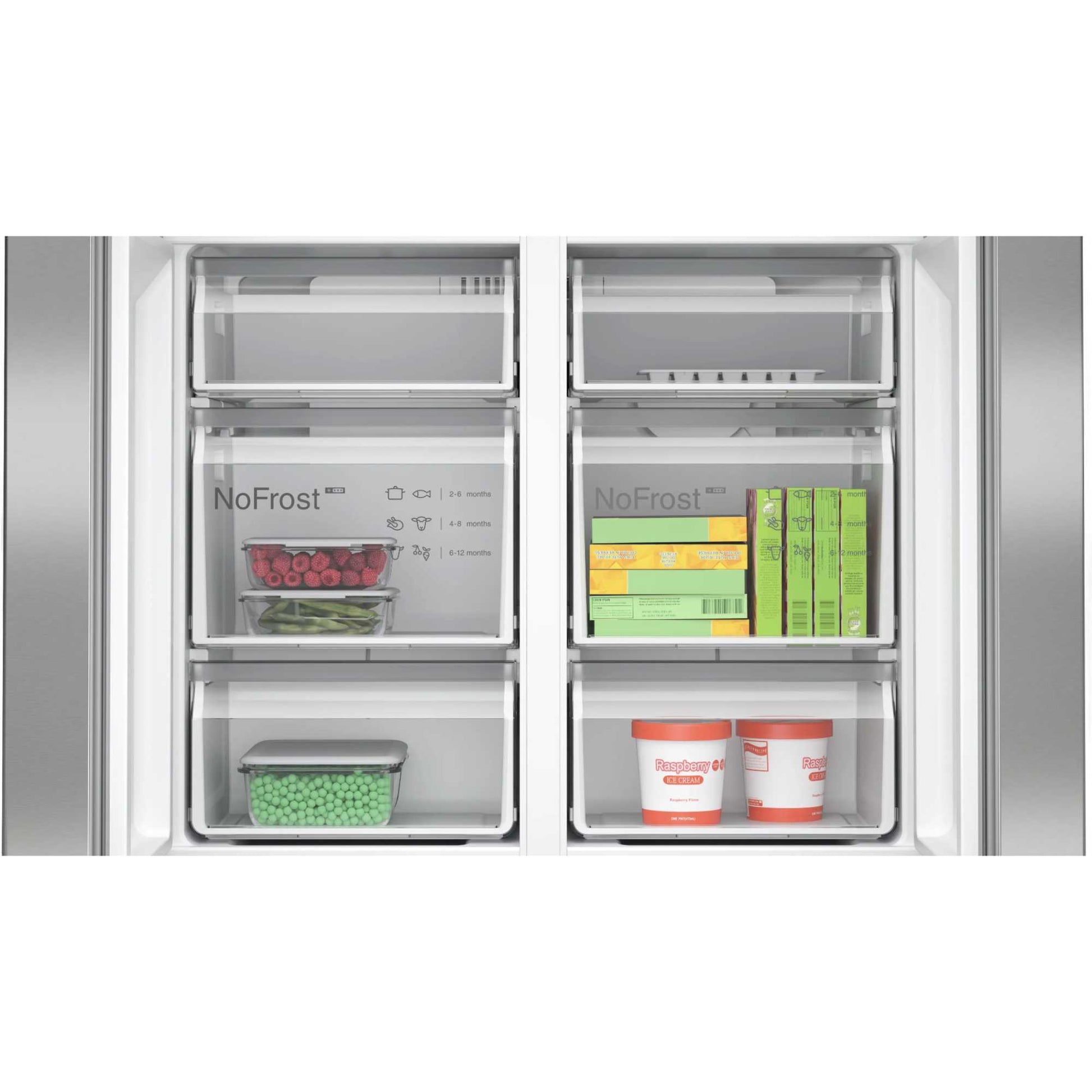 Bosch Series 4 American Style Fridge Freezer 70/30 Total No Frost - Brushed Steel - KFN96APEAG