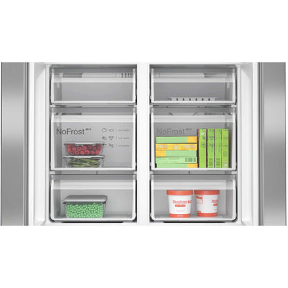 Bosch Series 4 American Style Fridge Freezer 70/30 Total No Frost - Brushed Steel - KFN96APEAG