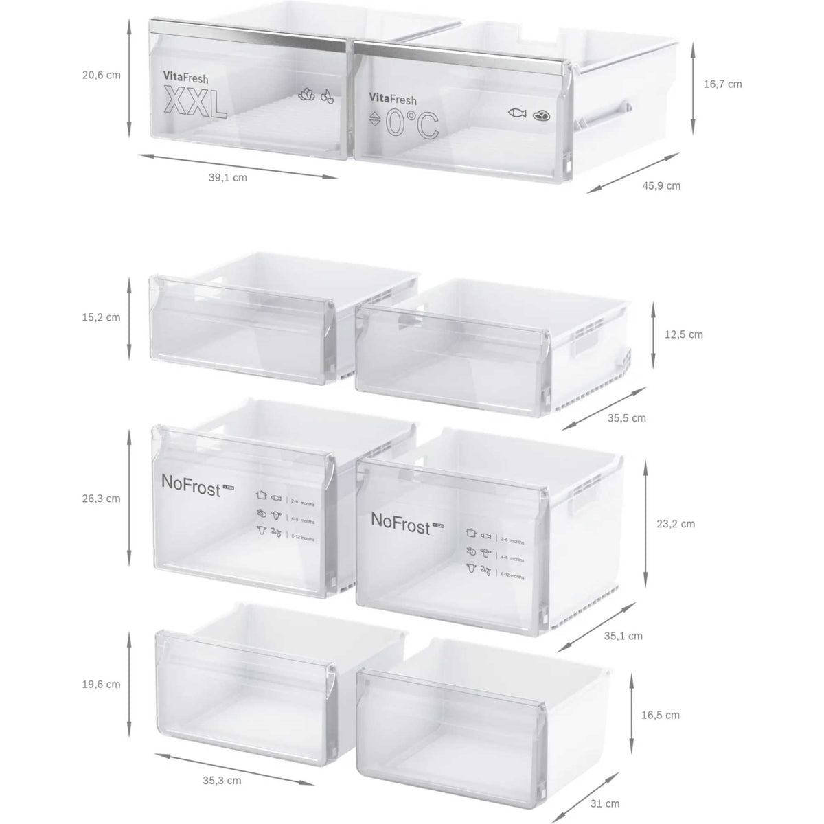 Bosch Series 4 American Style Fridge Freezer 70/30 Total No Frost - Brushed Steel - KFN96APEAG
