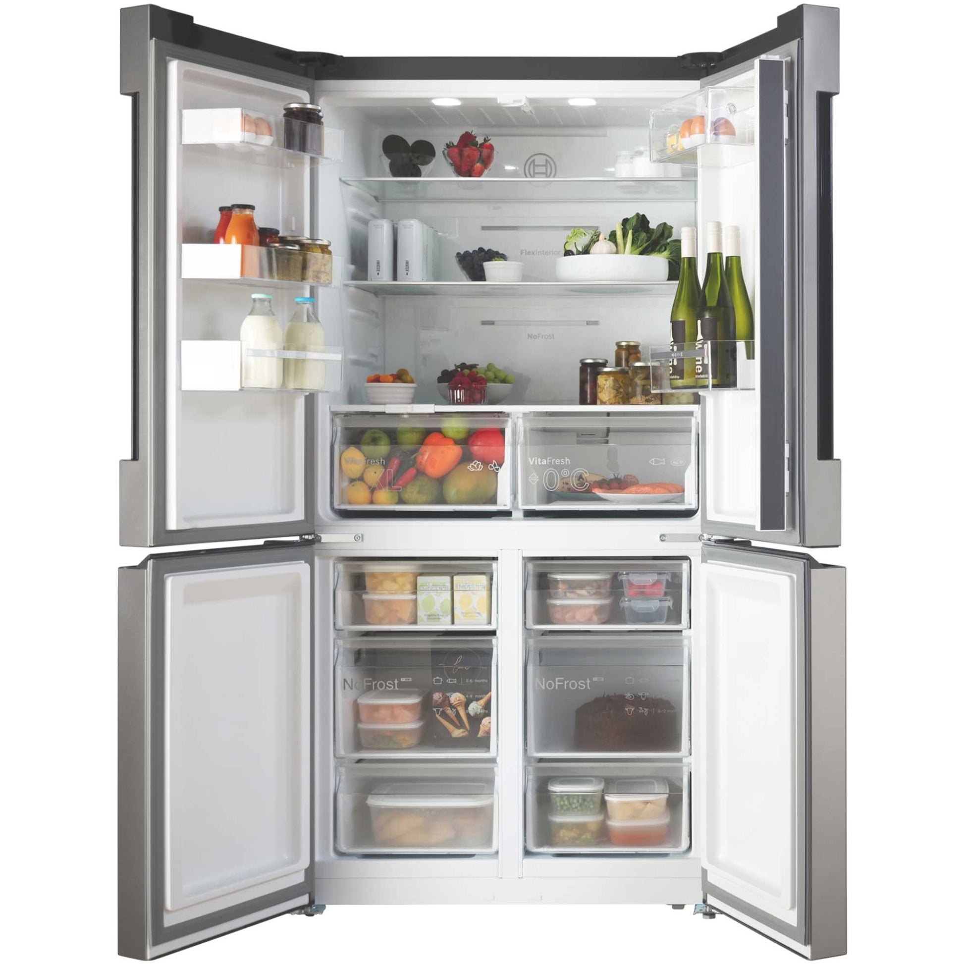 Bosch Series 4 American Style Fridge Freezer 60/40 Total No Frost - Brushed Steel - KFN96VPEAG