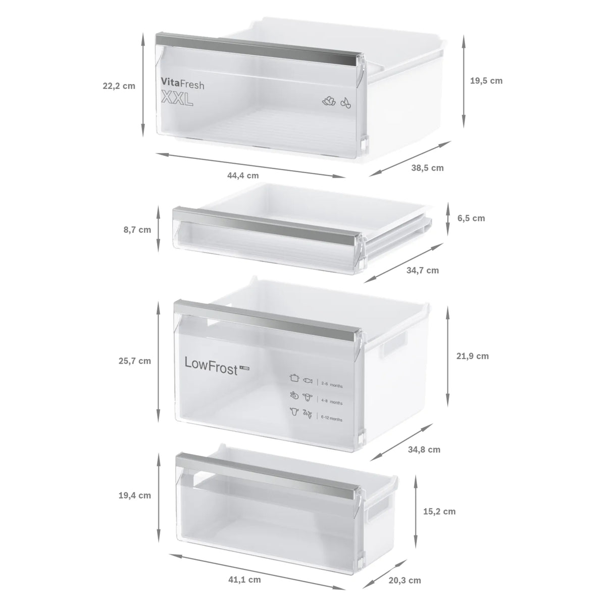 Bosch KIV86VSE0G Series 4 Built-In LowFrost Fridge-Freezer
