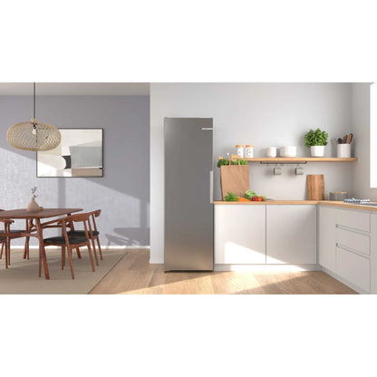 Bosch Series 4 Tall Larder Fridge 402L - Stainless Steel - KSN36VLDGG