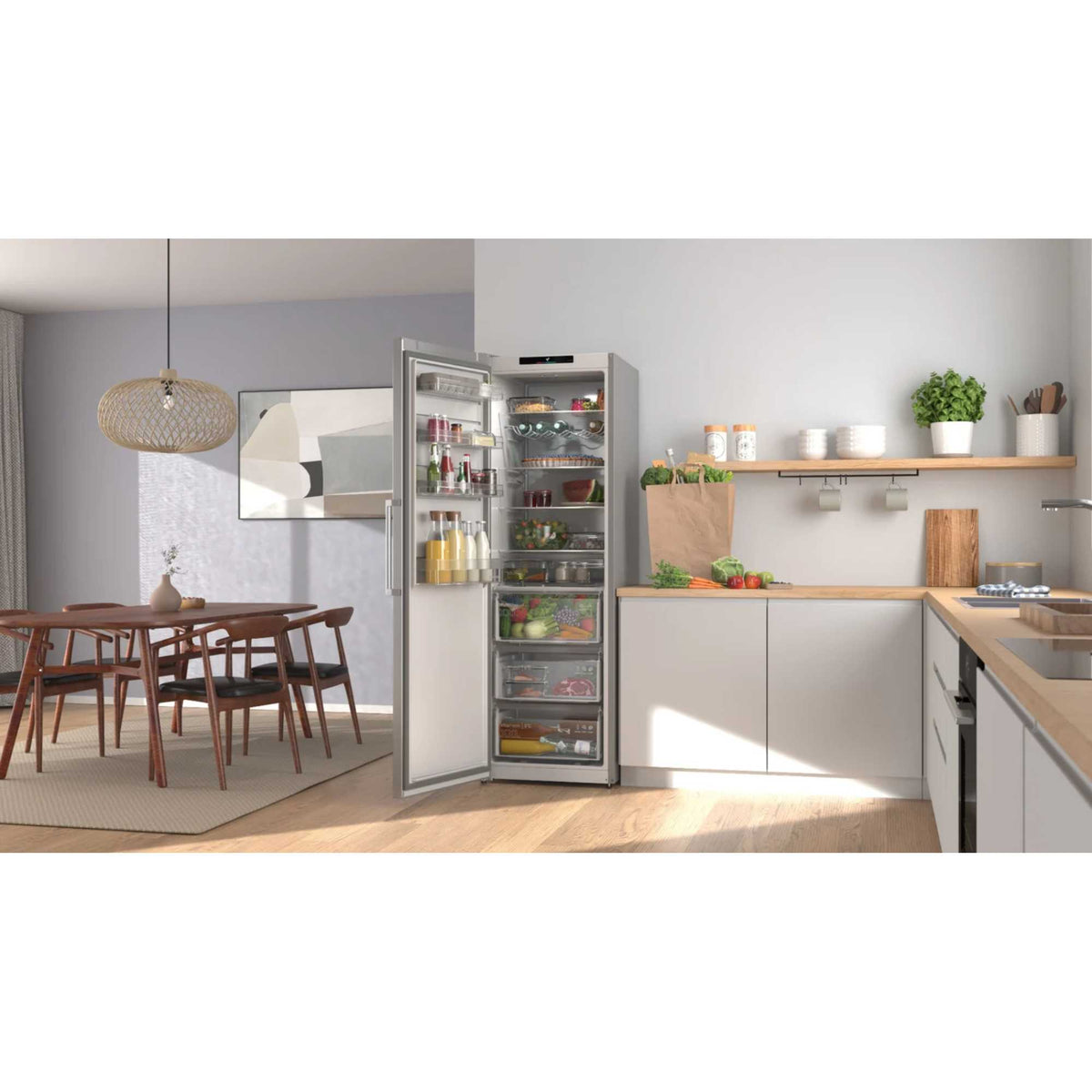 Bosch Series 4 Tall Larder Fridge 402L - Stainless Steel - KSN36VLDGG