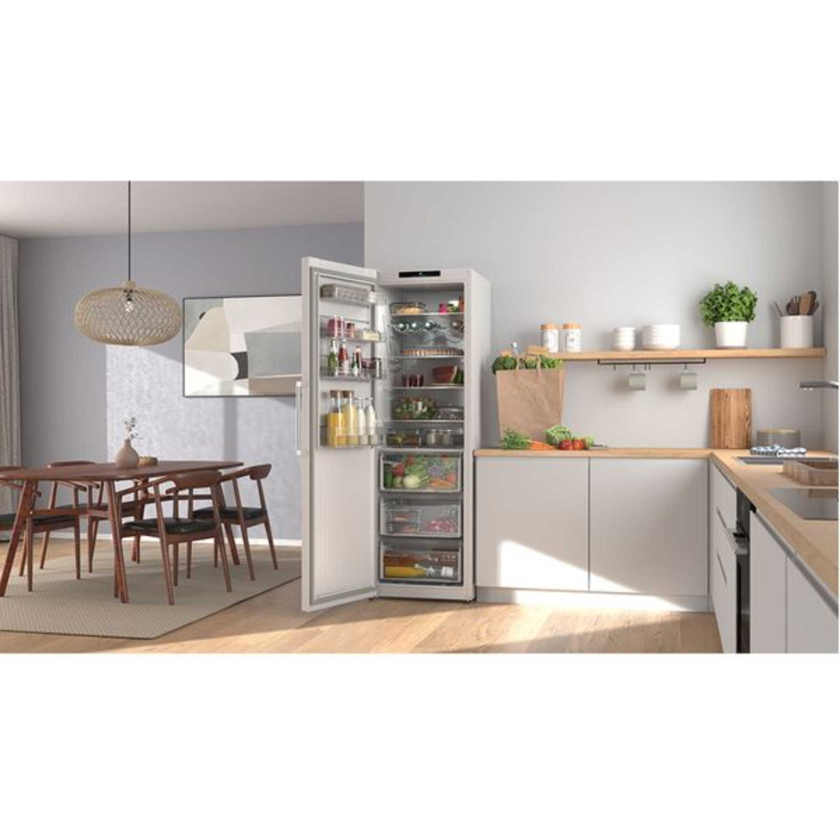 Bosch Series 4 Tall Larder Fridge 402L - White - KSN36VWDGG