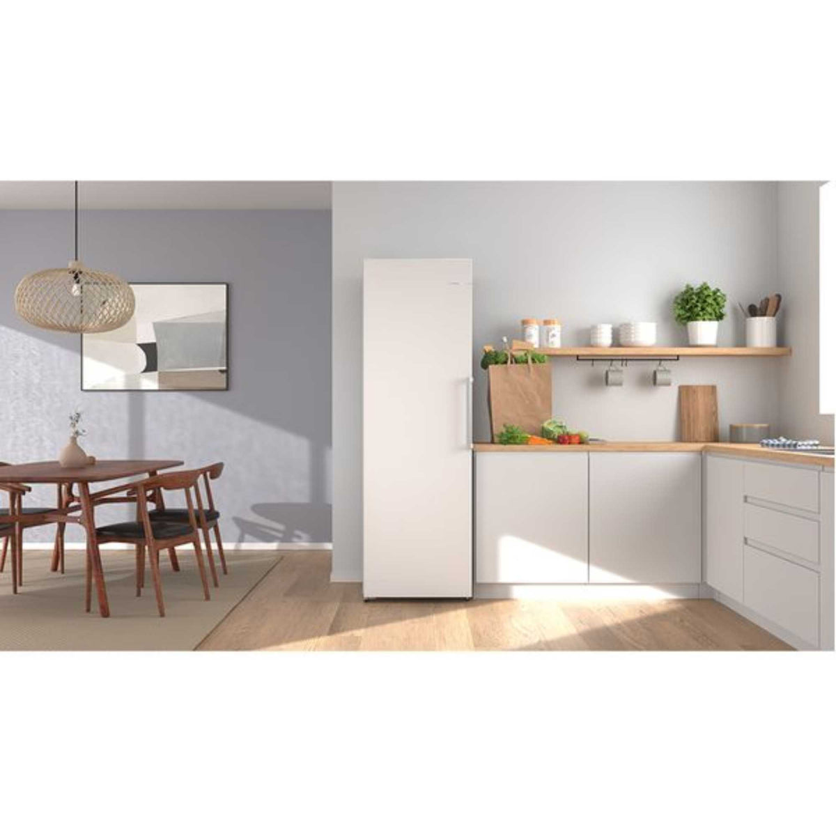 Bosch Series 4 Tall Larder Fridge 402L - White - KSN36VWDGG