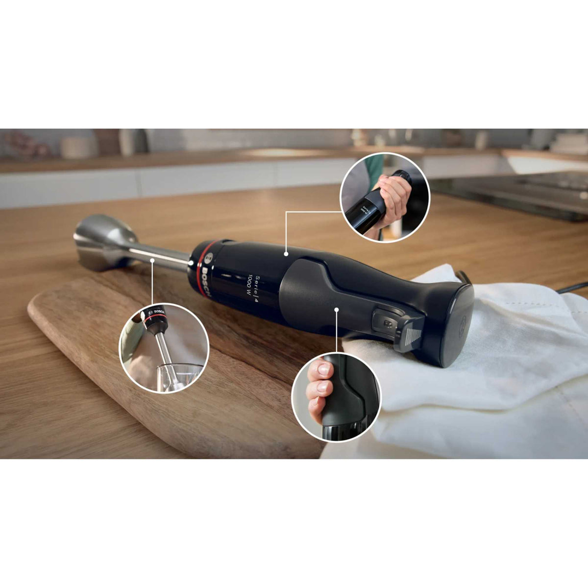 Bosch MSM4B6V2GB Series 4 ErgoMaster 1000W Hand Blender - Anthracite