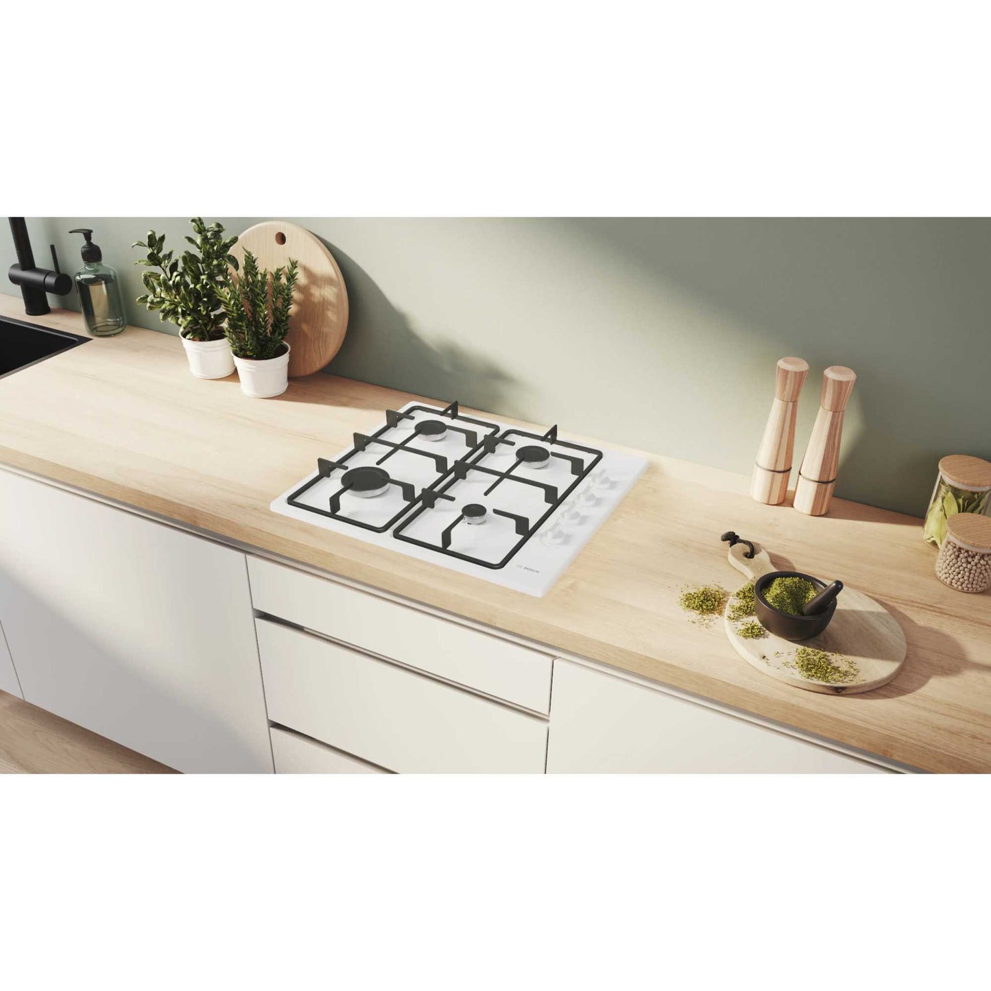 Bosch PBP6B2K60 Series 2 60cm Gas 4 Burner Hob - White