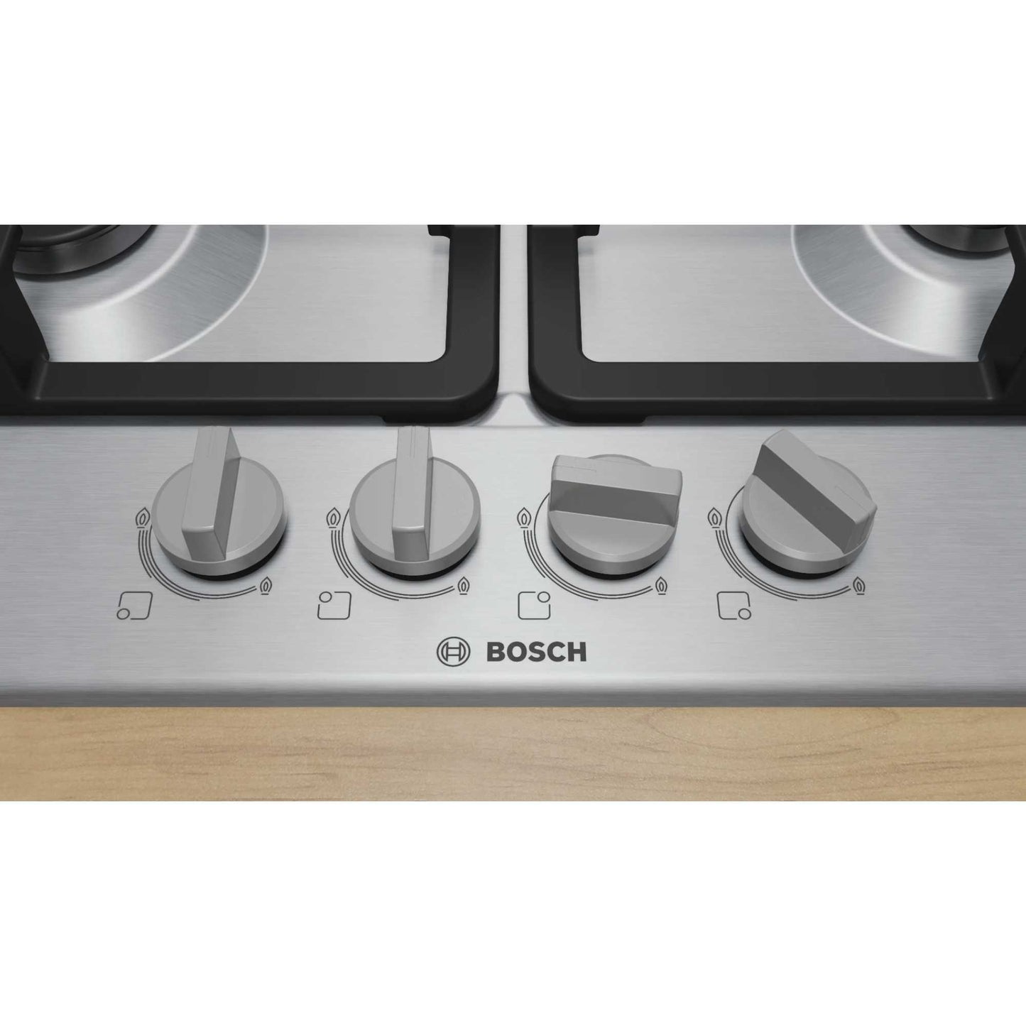 Bosch PGP6B5K90 Series 4 60cm 4 Burner Gas Hob - Stainless Steel