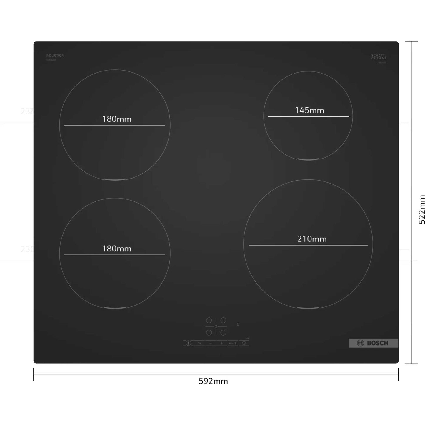 Bosch Series 4 60cm 4 Zone Induction Hob - Black
