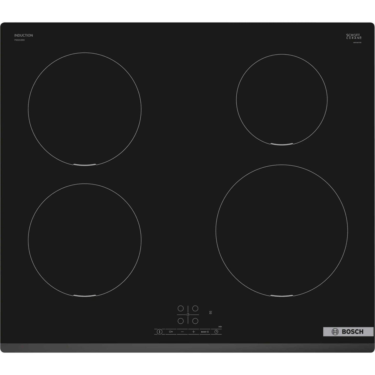 Bosch PIE631BB5E Series 4 60cm 4 Burner Induction Hob