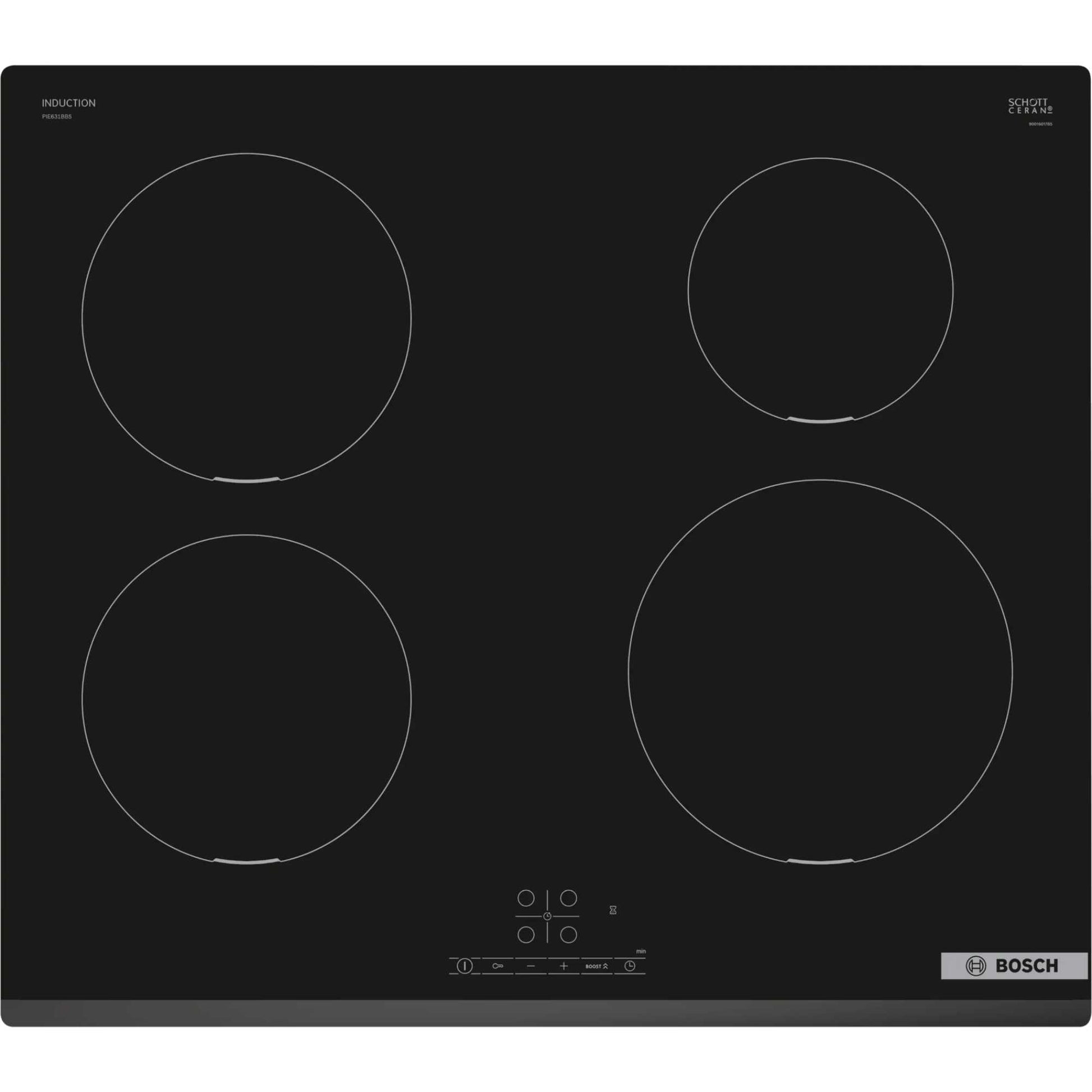 Bosch PIE631BB5E Series 4 60cm 4 Burner Induction Hob