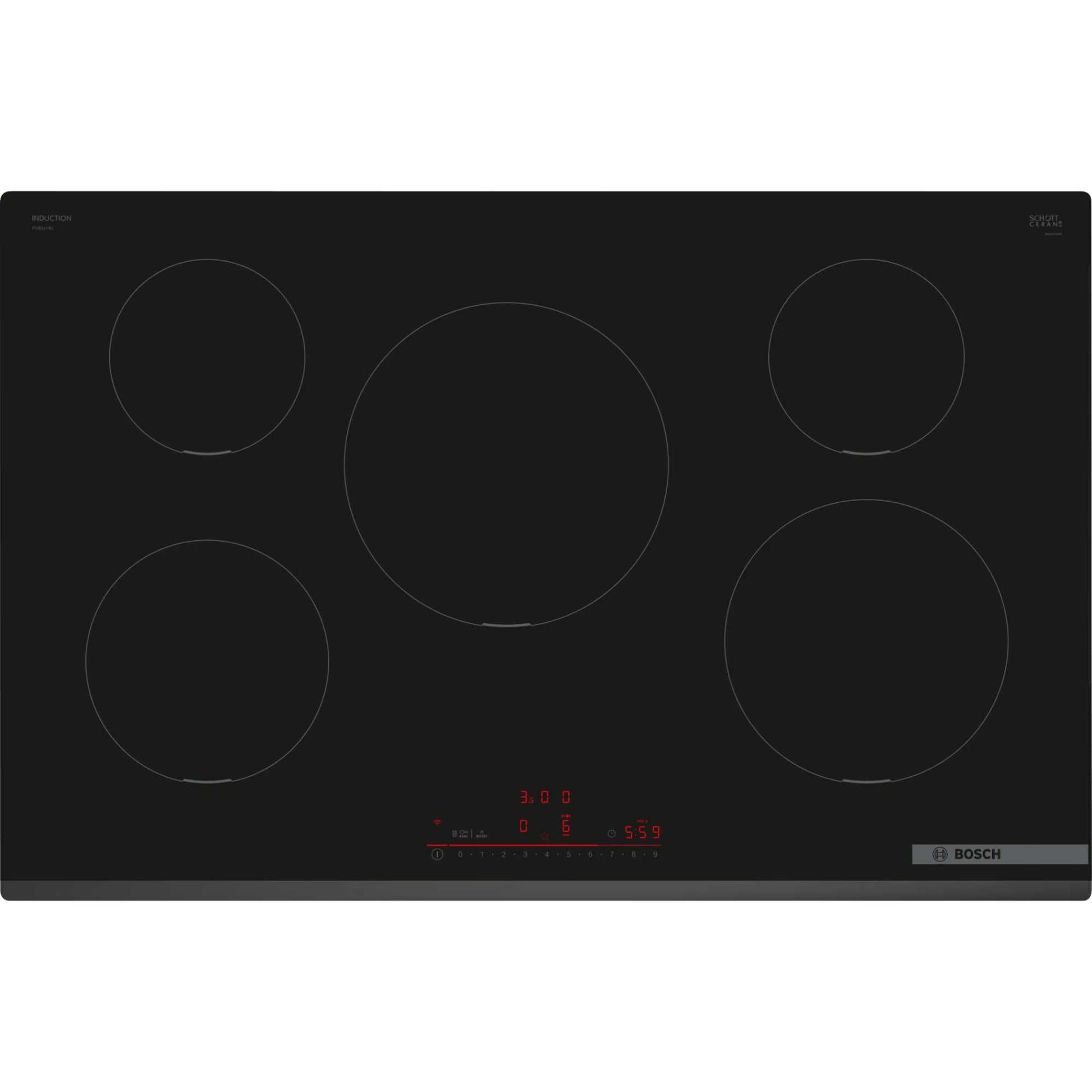 Bosch PIV831HB1E Series 6 5 Burner 80cm Induction Hob - Black