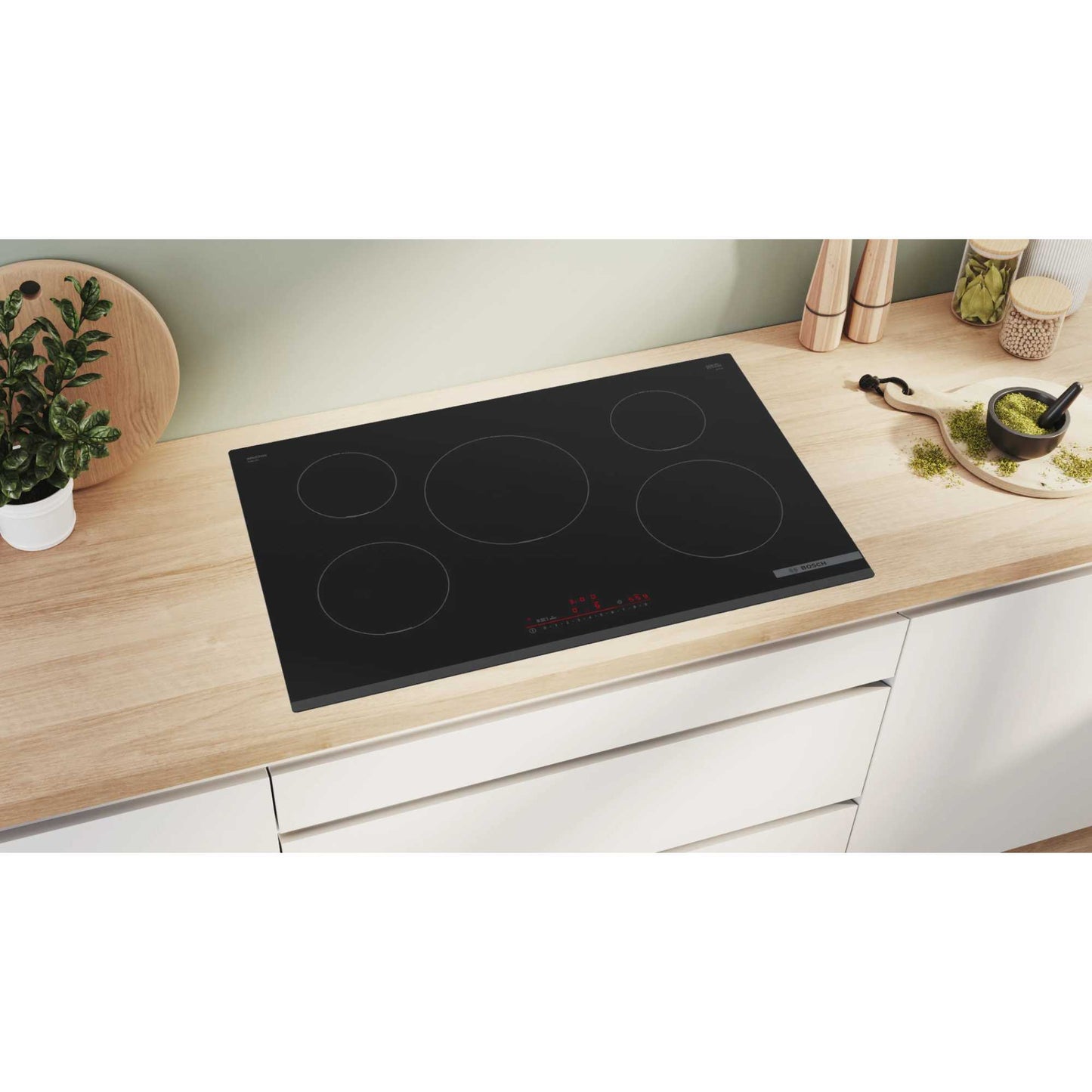 Bosch PIV831HB1E Series 6 5 Burner 80cm Induction Hob - Black