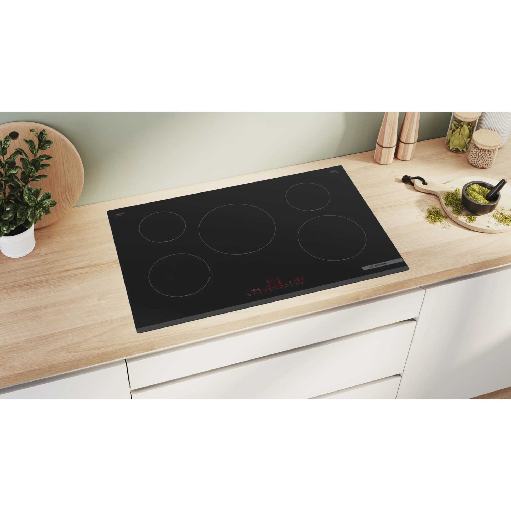 Bosch PIV831HB1E Series 6 5 Burner 80cm Induction Hob - Black