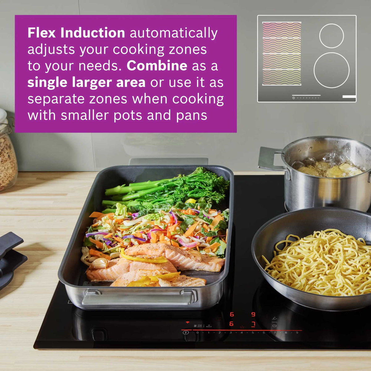 Bosch PIX631HC1E Series 6 60cm Induction Hob - Black