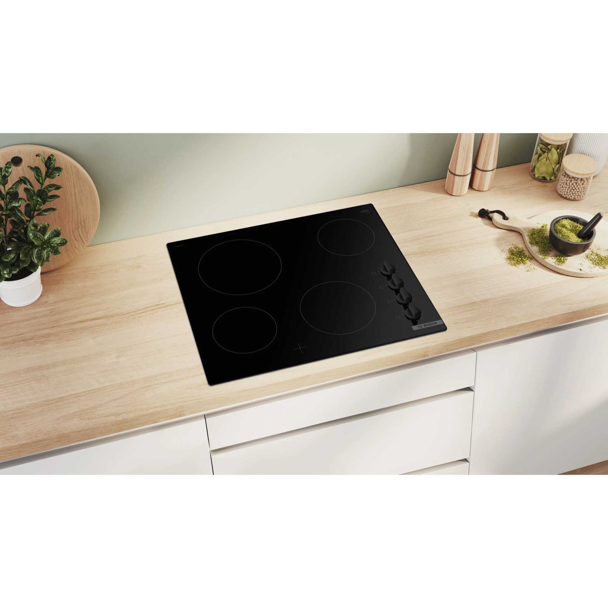 Bosch Series 2 PKE611CA3E 60cm Frameless Electric Hob - Black