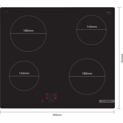 Bosch PKE61RAA8B Series 2 60cm 4 Burner Ceramic Electric Hob