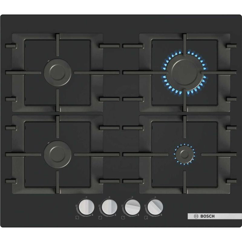 Bosch PNP6B6K40 Series 4 60cm 4 Burner Glass Gas Hob - Black
