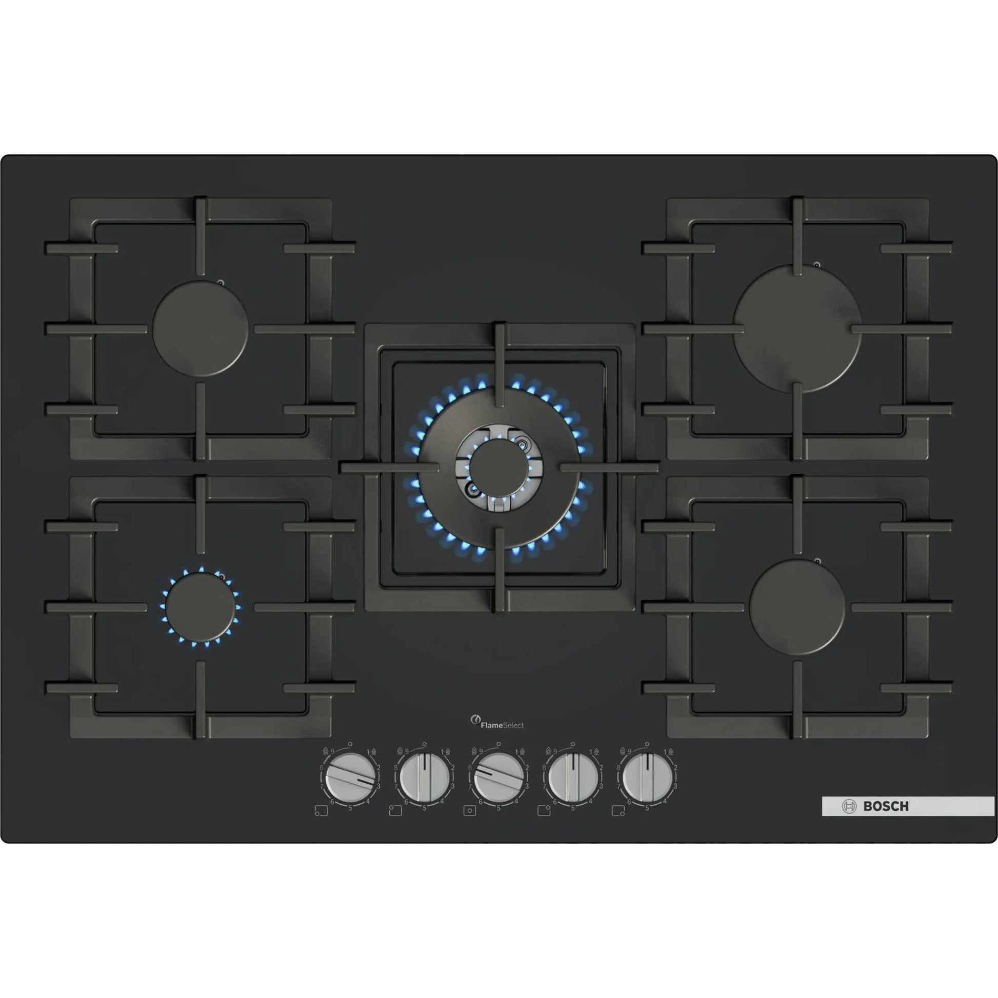 Bosch Series 6 PPQ7A6I40 75cm Gas Hob 5 Burners Tempered Glass - Black