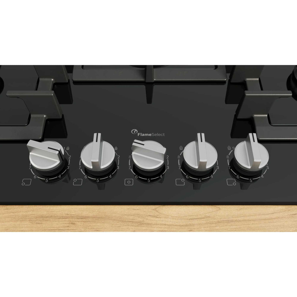 Bosch Series 6 PPQ7A6I40 75cm Gas Hob 5 Burners Tempered Glass - Black