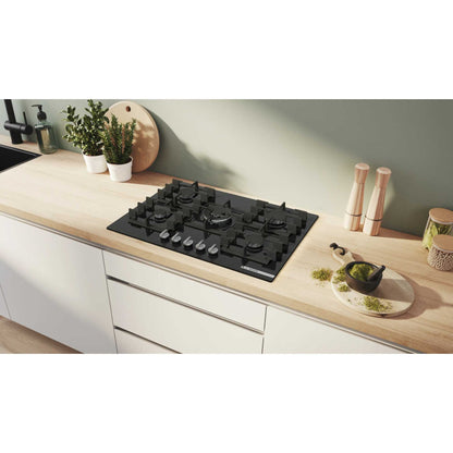Bosch Series 6 PPQ7A6I40 75cm Gas Hob 5 Burners Tempered Glass - Black